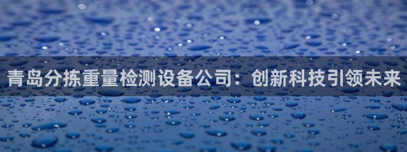 辉达娱乐体彩：青岛分拣重量检测设备公司：创新科技引领未来