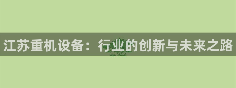 辉达娱乐丿39444：江苏重机设备：行业的创新与未来之路