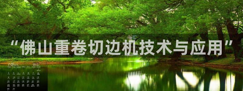 辉达娱乐福彩：“佛山重卷切边机技术与应用”