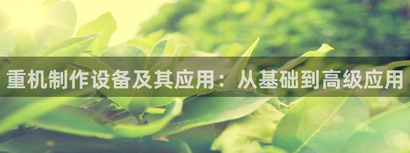 辉达娱乐平台：重机制作设备及其应用：从基础到高级应用